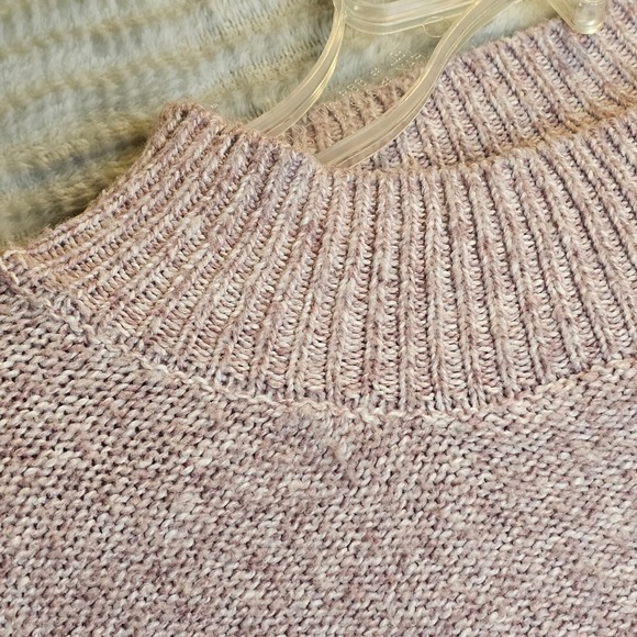 POPSUGAR Speckled Mock Neck Pullover Sweater XXL Pink Knit Long Sleeve Cozy - Picture 2 of 6